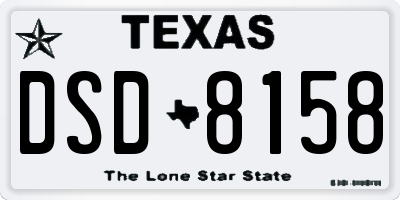 TX license plate DSD8158