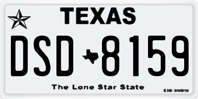 TX license plate DSD8159