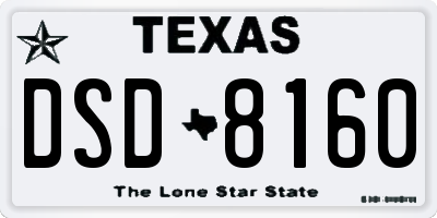 TX license plate DSD8160
