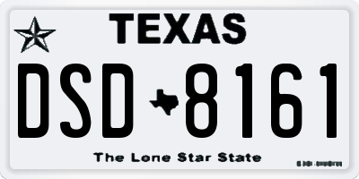 TX license plate DSD8161