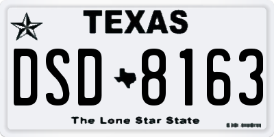 TX license plate DSD8163