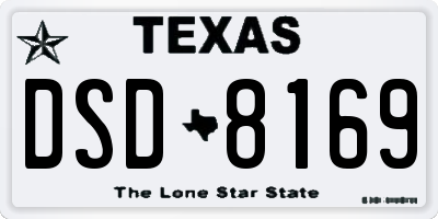 TX license plate DSD8169