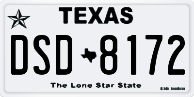 TX license plate DSD8172