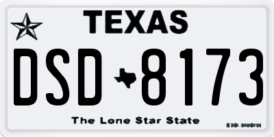 TX license plate DSD8173