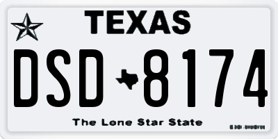TX license plate DSD8174