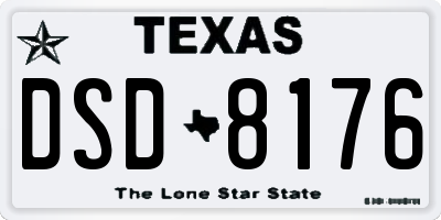 TX license plate DSD8176