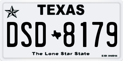 TX license plate DSD8179