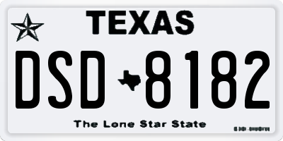 TX license plate DSD8182