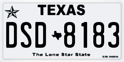 TX license plate DSD8183