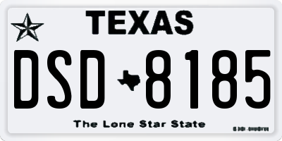 TX license plate DSD8185