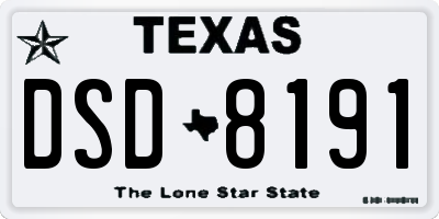 TX license plate DSD8191