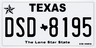 TX license plate DSD8195