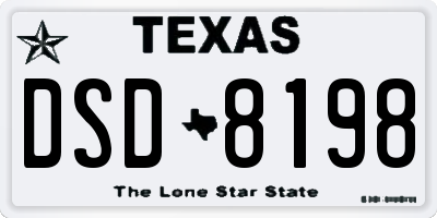 TX license plate DSD8198