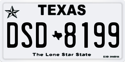 TX license plate DSD8199