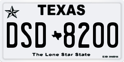 TX license plate DSD8200