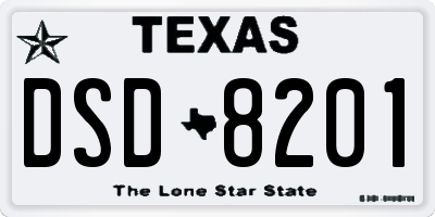 TX license plate DSD8201