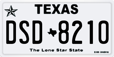 TX license plate DSD8210
