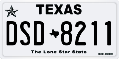 TX license plate DSD8211