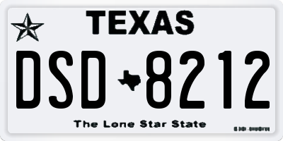 TX license plate DSD8212