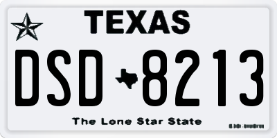 TX license plate DSD8213