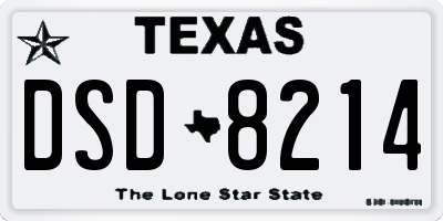 TX license plate DSD8214