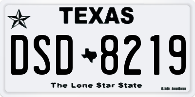 TX license plate DSD8219