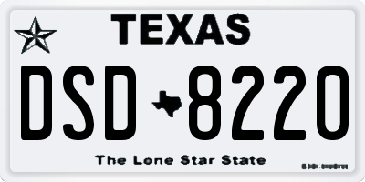 TX license plate DSD8220