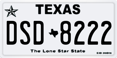 TX license plate DSD8222