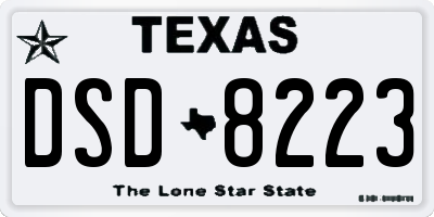 TX license plate DSD8223