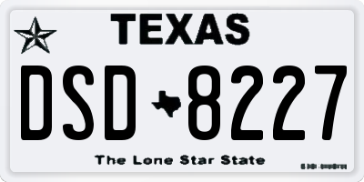 TX license plate DSD8227