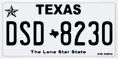 TX license plate DSD8230