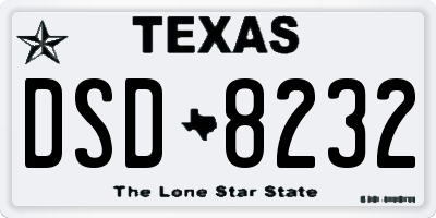 TX license plate DSD8232