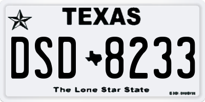 TX license plate DSD8233