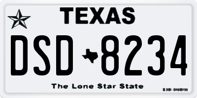 TX license plate DSD8234