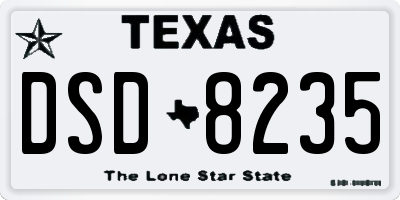 TX license plate DSD8235