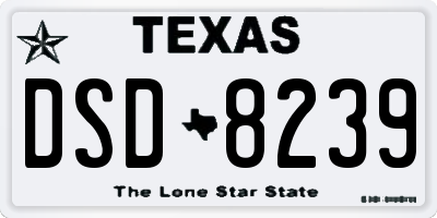 TX license plate DSD8239