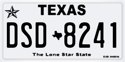 TX license plate DSD8241