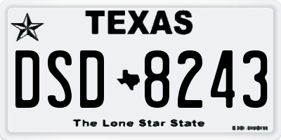 TX license plate DSD8243