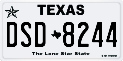 TX license plate DSD8244
