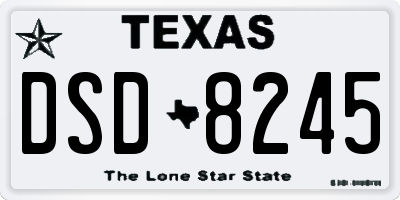 TX license plate DSD8245