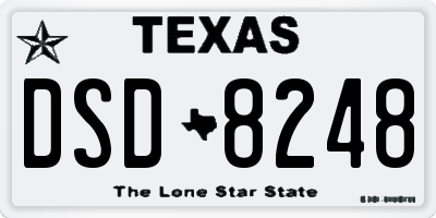 TX license plate DSD8248