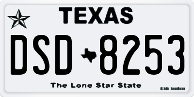 TX license plate DSD8253