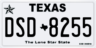 TX license plate DSD8255