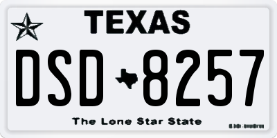 TX license plate DSD8257