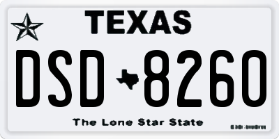 TX license plate DSD8260