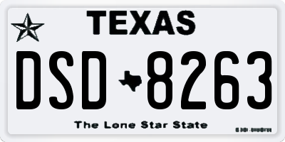 TX license plate DSD8263