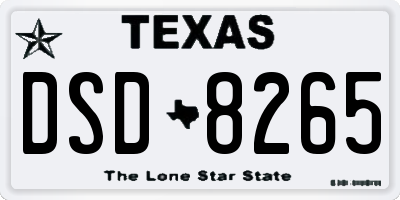 TX license plate DSD8265