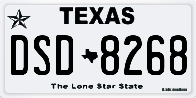 TX license plate DSD8268