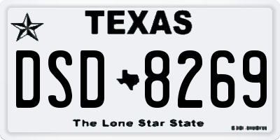 TX license plate DSD8269