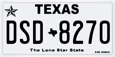 TX license plate DSD8270
